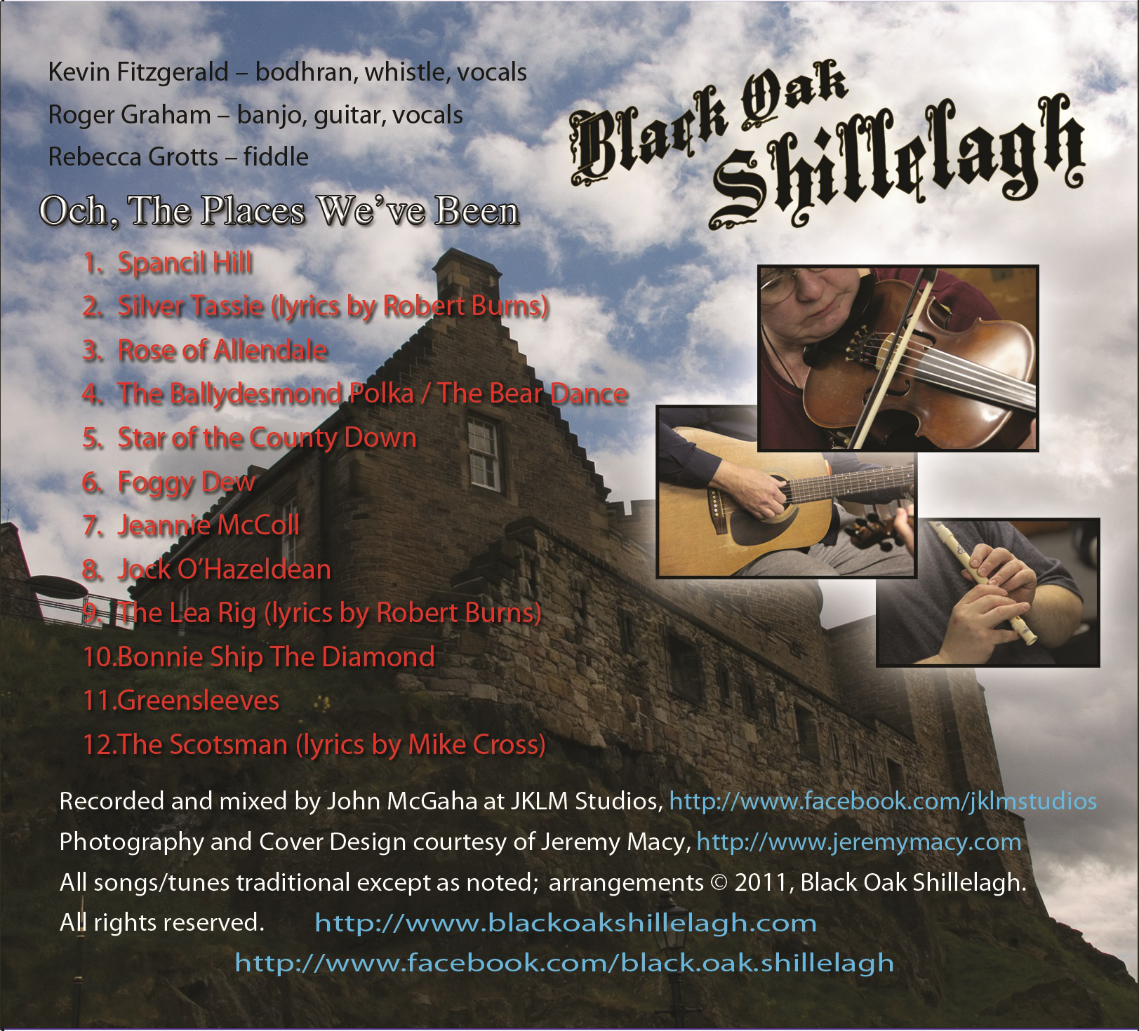Back cover of Och, The Places We've Been CD